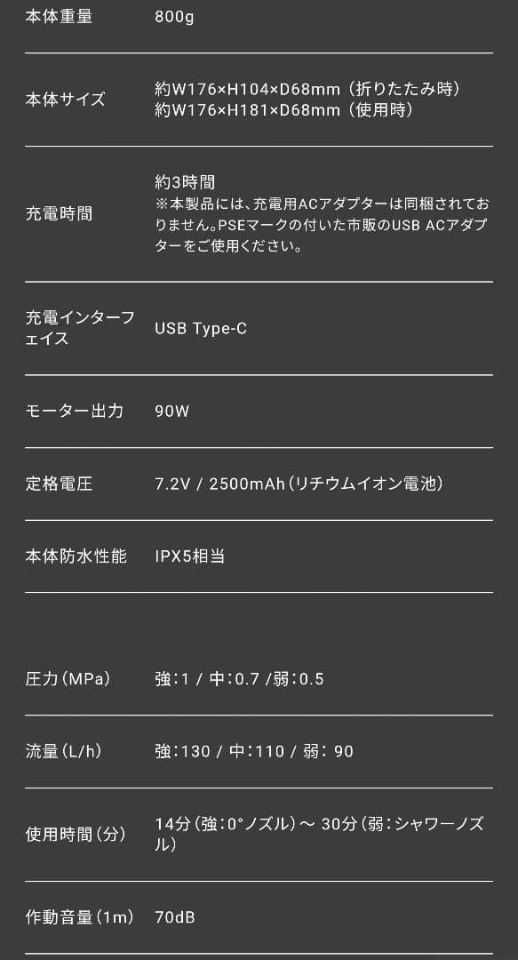 【本体未使用】SPICERR ポケッタブル高圧洗浄機