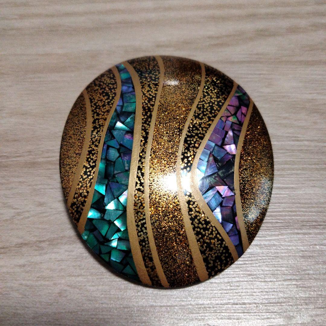 デザイン べっ甲 蒔絵 螺鈿 在銘 彩 ブローチ ペンダント