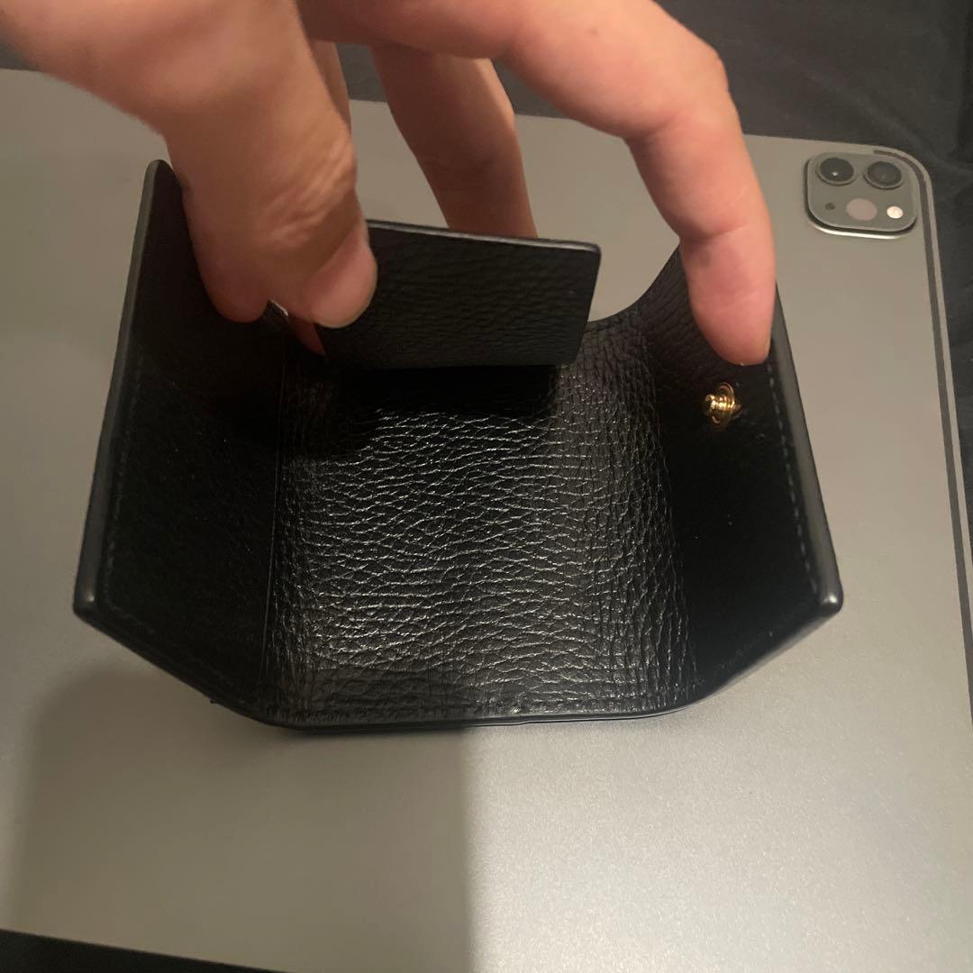 GUCCI レザーキーケース ブラック/ベージュ