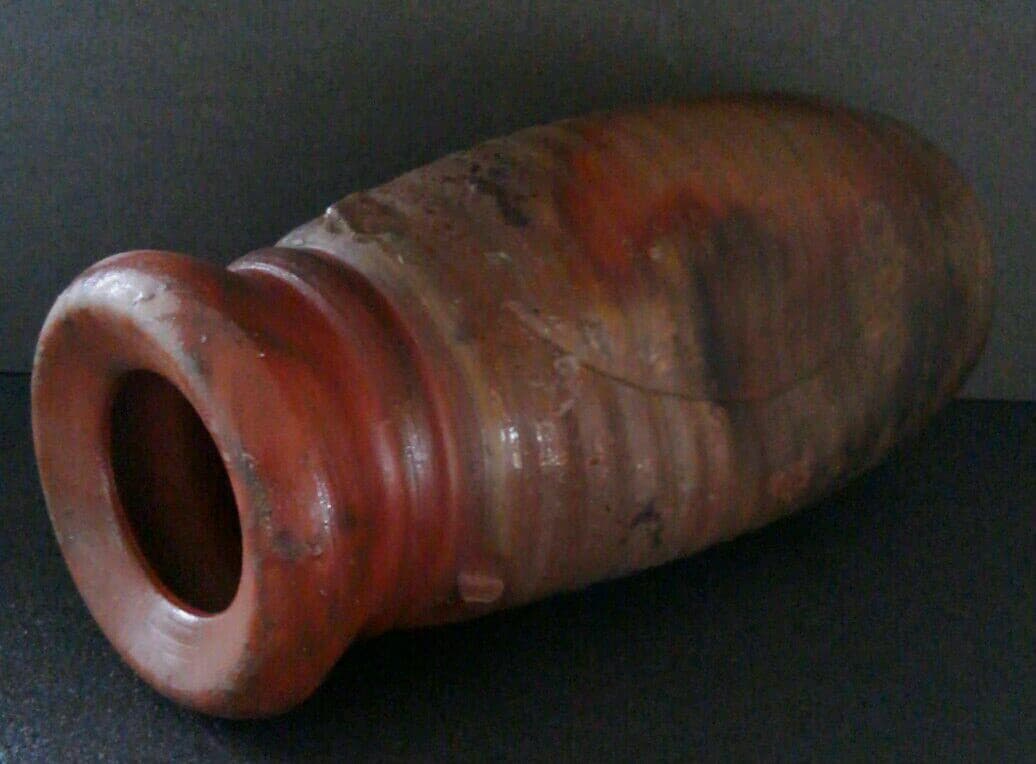 備前焼　木村陶峰作　窯変　ぼた餅　 花瓶　花入れ　共箱