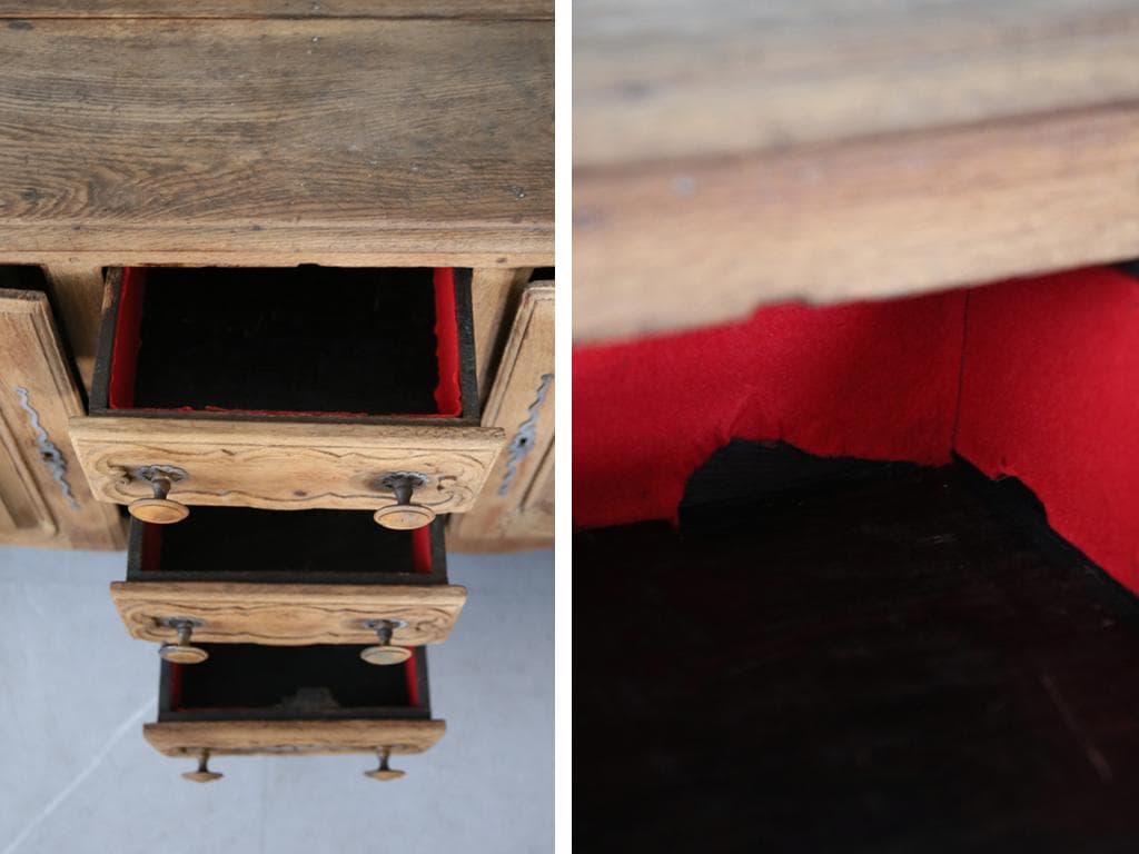 フランスアンティーク猫脚サイドボード/ショップカウンター/チェスト(90-252