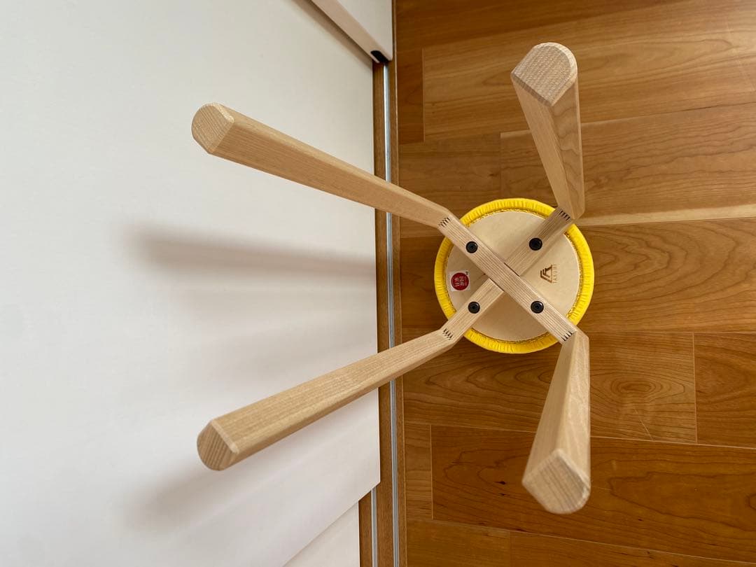 匠工芸 マッシュルームスツール ハイチェア 高さ60cm M イエロー 国産家具