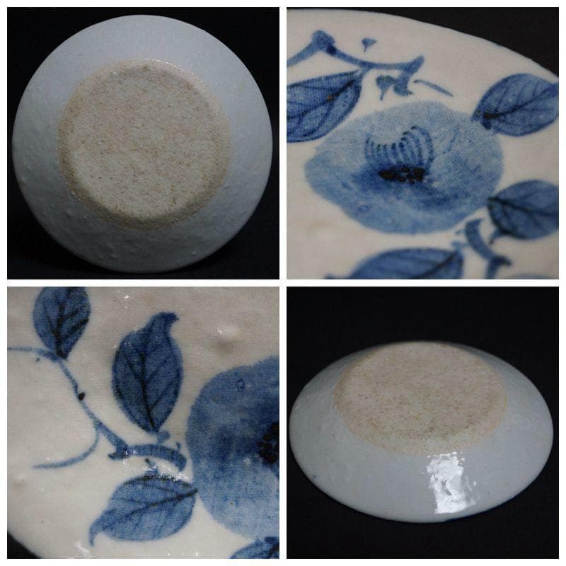 染付 銘々皿 五枚セット『花文』箱付 懐石道具 茶道具