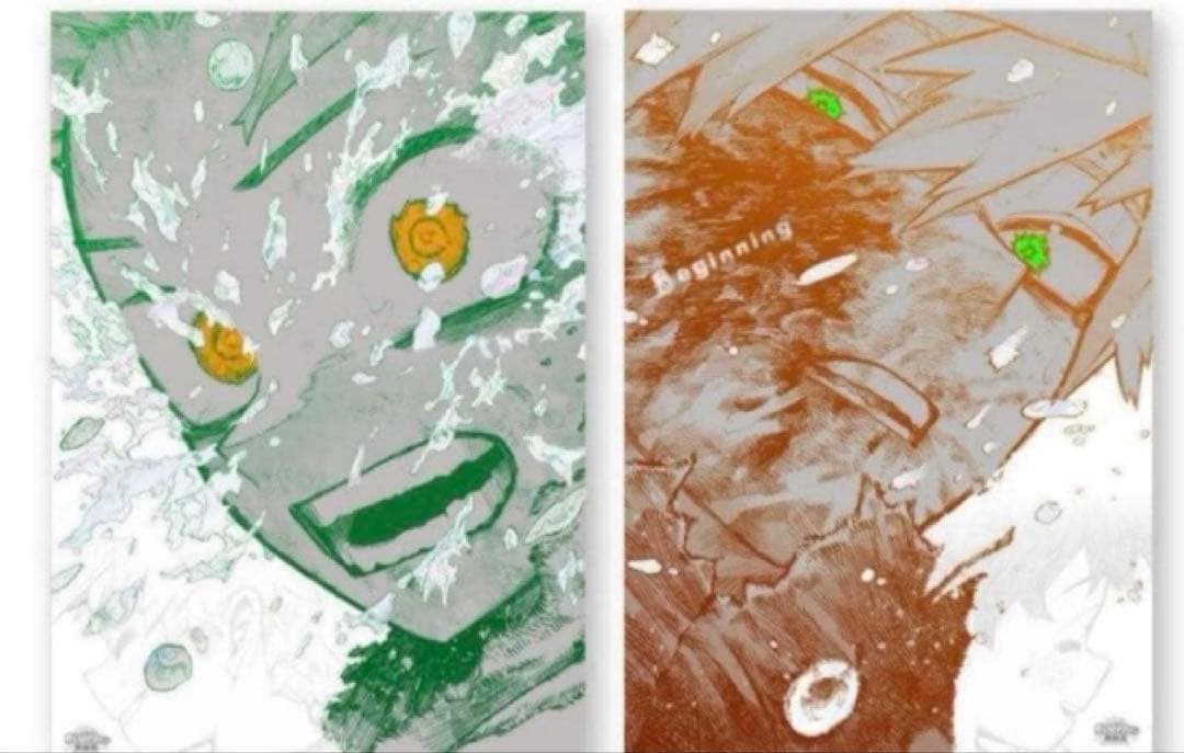 ヒロアカ　原画展 爆豪勝己 緑谷出久 アートポスター The Beginning