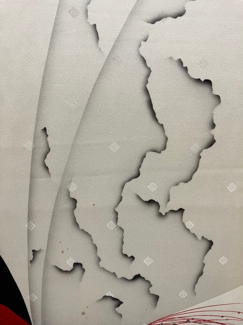 赤白黒 花模様　ブランド　振袖