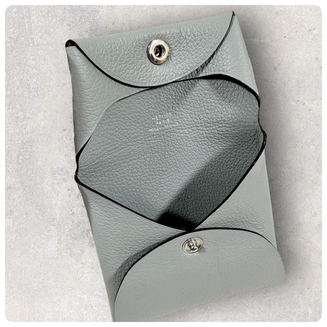 極美品✨HERMES エルメス バスティア 本革 ケース 小銭入れ グレー
