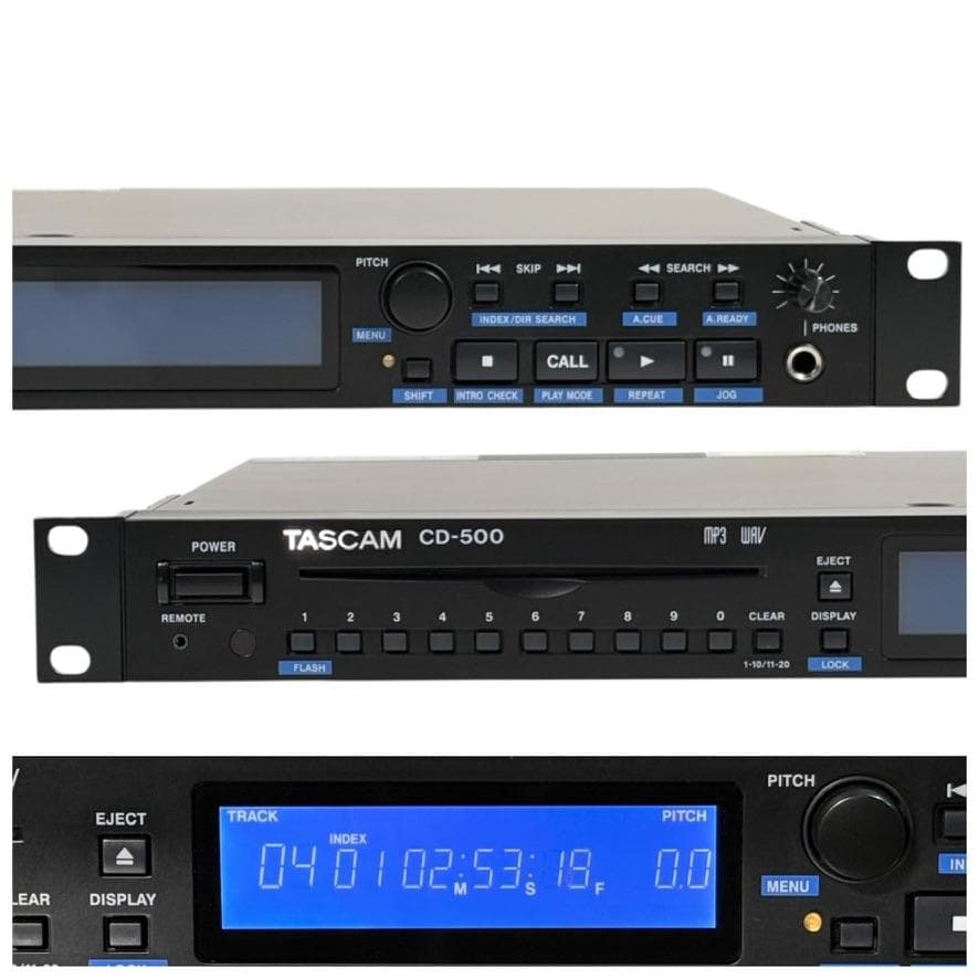 ◆優良中古品・元箱付属◆TASCAM CDプレーヤー 業務用1U CD-500