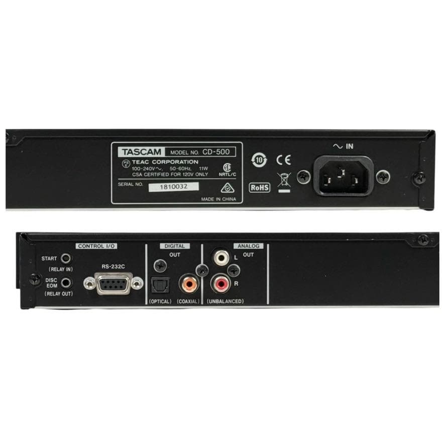 ◆優良中古品・元箱付属◆TASCAM CDプレーヤー 業務用1U CD-500