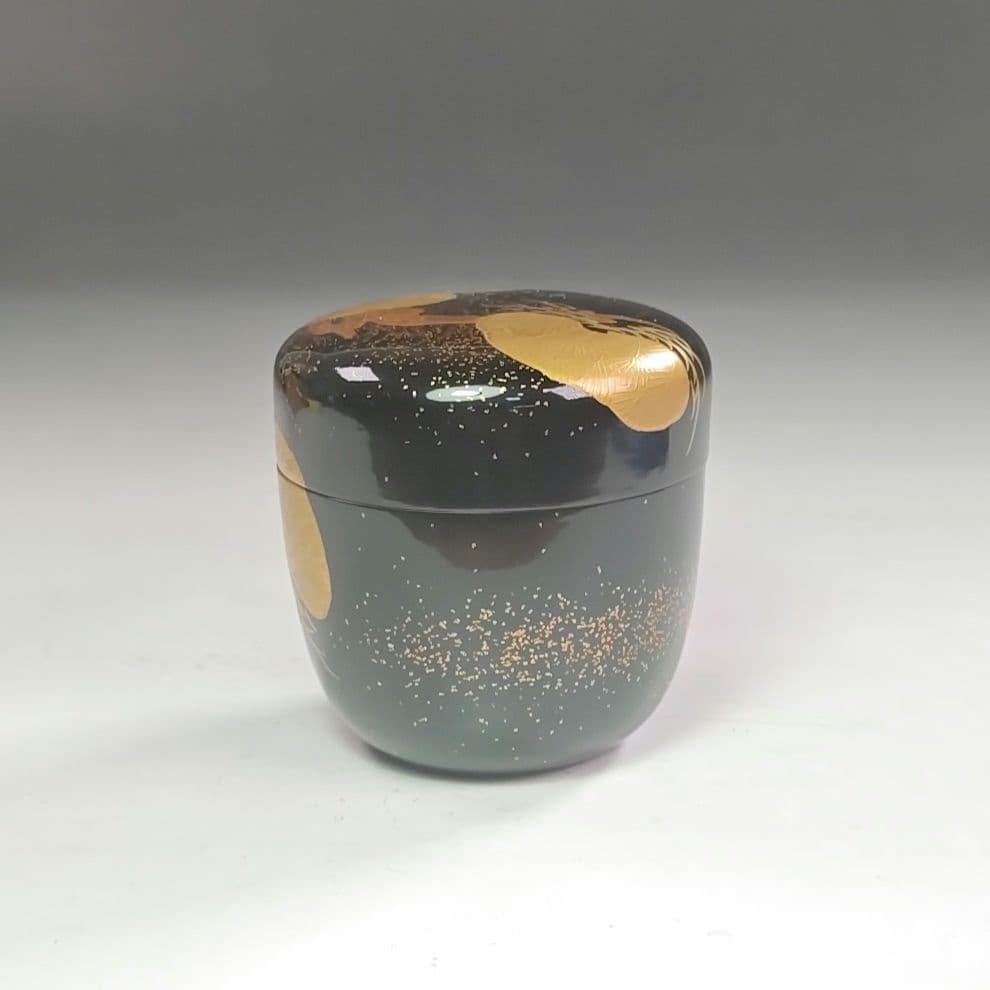 ウ223 棗『塗師　川瀬表完』『松金蒔絵　棗　共箱』漆塗　茶道具