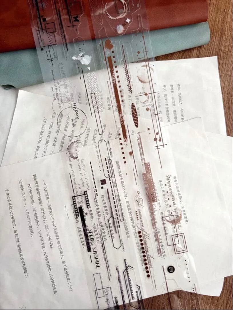 PET 旧印记 ダイカット加工 5cm×6m 海外マスキングテープ　英字