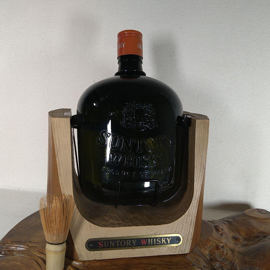A553 サントリーオールド4L木製台座 ブランコ空瓶 ウイスキーオブジェ