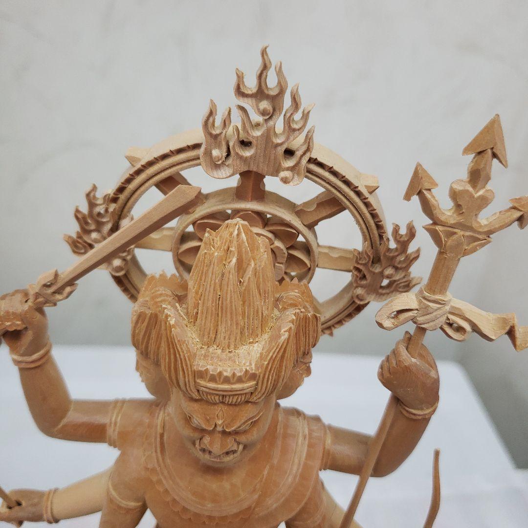 Ｂフライデー蔵出し特価仏像★ヒバ材 三宝荒神像6寸★全高 約35cm