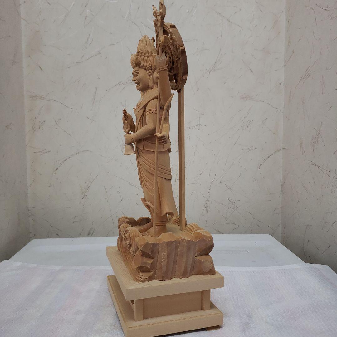 Ｂフライデー蔵出し特価仏像★ヒバ材 三宝荒神像6寸★全高 約35cm