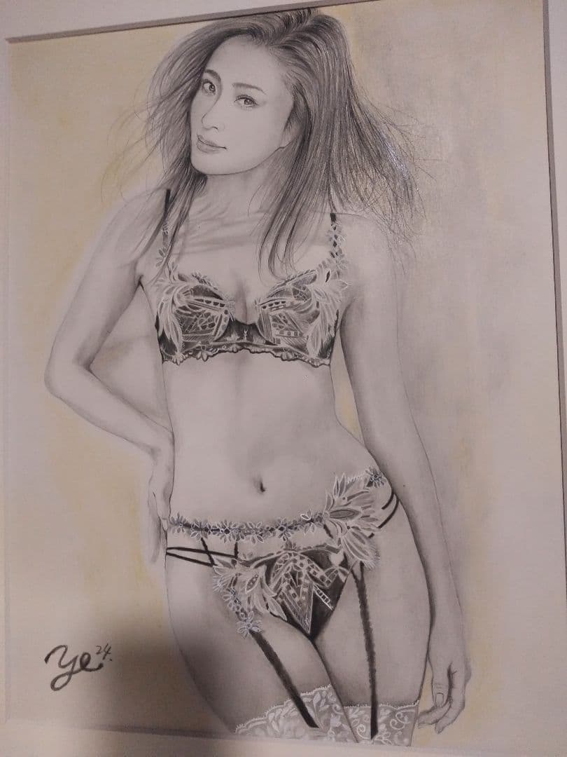 裸婦、美人画、絵画６号、しなりW山本英二、真作、肉筆、額縁、高塚省吾、森本草介。