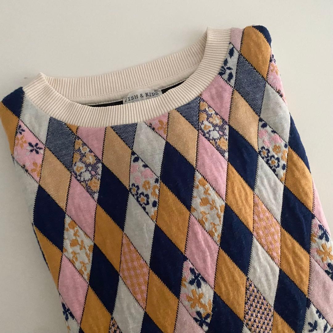 FISH & KIDS パッチワークトレーナー 8-9Y
