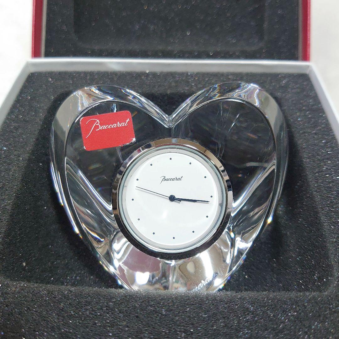 ✨美品✨Baccarat バカラ ハート HEART 置き時計 新品電池 稼働品
