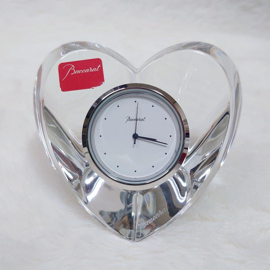 ✨美品✨Baccarat バカラ ハート HEART 置き時計 新品電池 稼働品