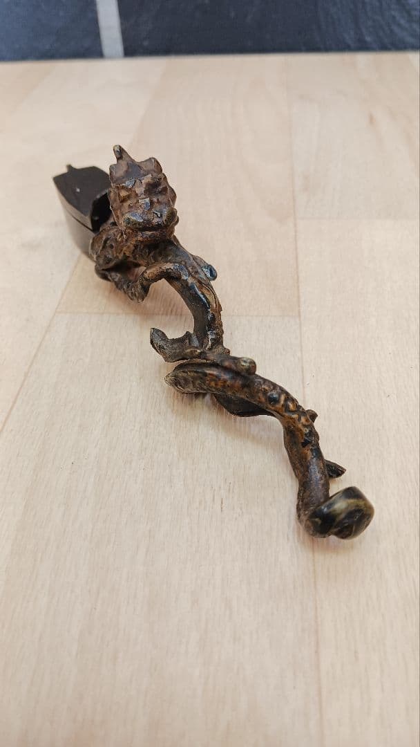 時代物　銅製　矢立　龍形　書道具　黄銅　真鍮