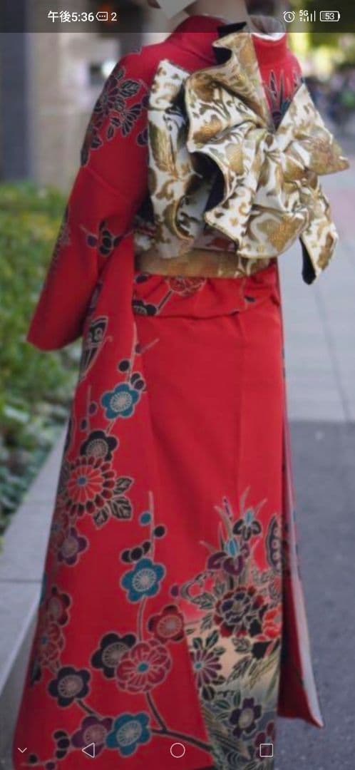 成人式振袖フルセット正絹　型染め　成人式　卒業式