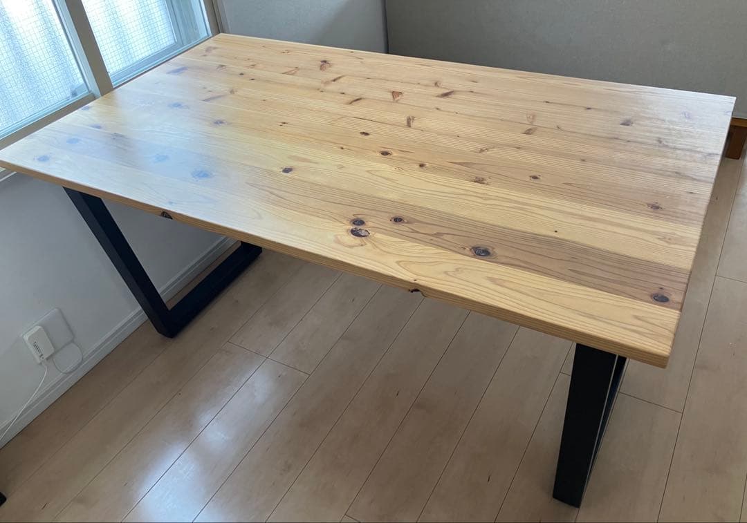 【KANADEMONO】THE TABLE 無垢 杉×Black Steel