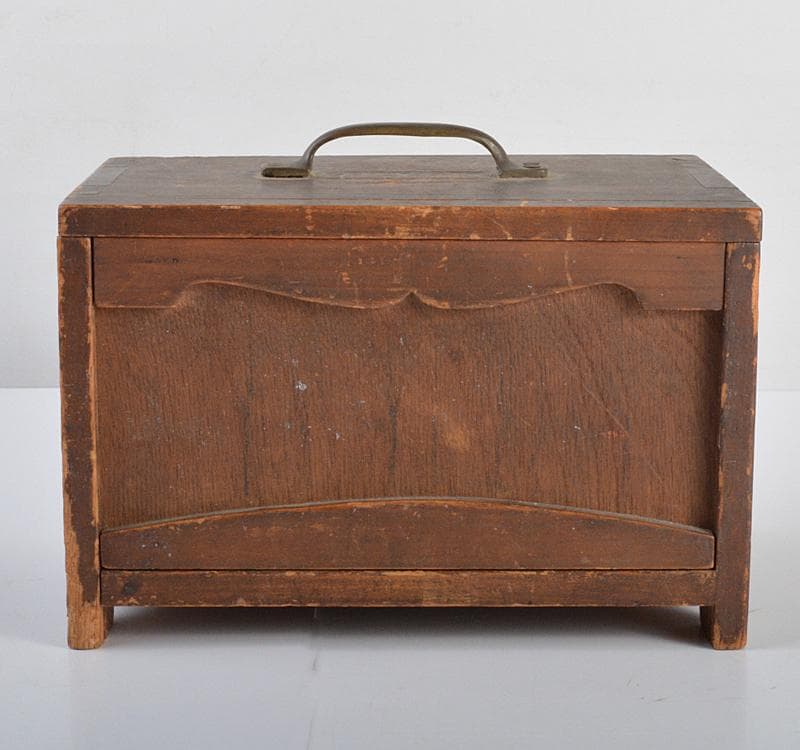 中国　竹嵌　骨牌　背竹牌　麻雀牌　箱付　V　8696