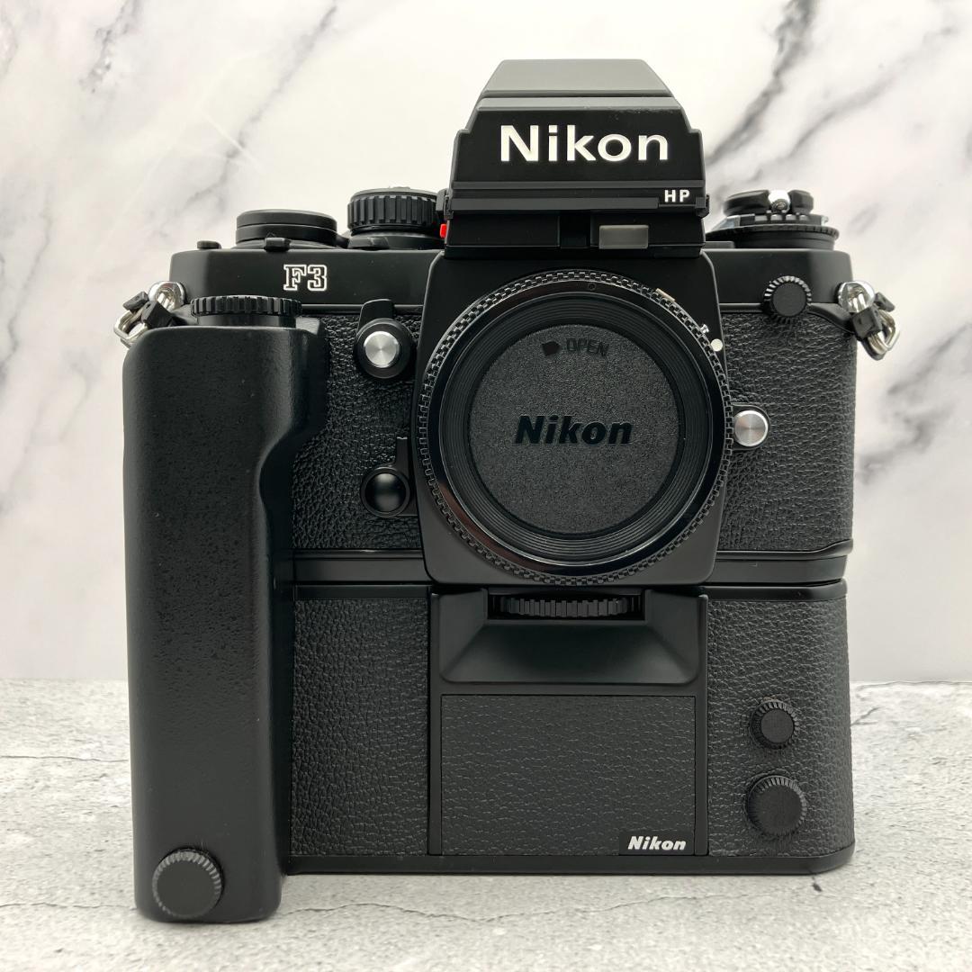 美品 Nikon F3 HP + MD-4 フィルムカメラ 外箱 動作確認済