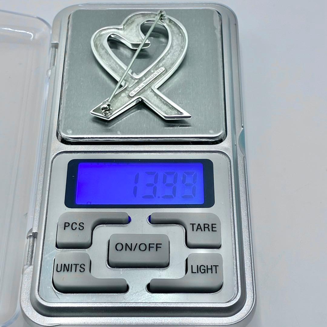 【保存袋付き】ティファニー　ラビングハート　ブローチ　ラージサイズ　925　美品