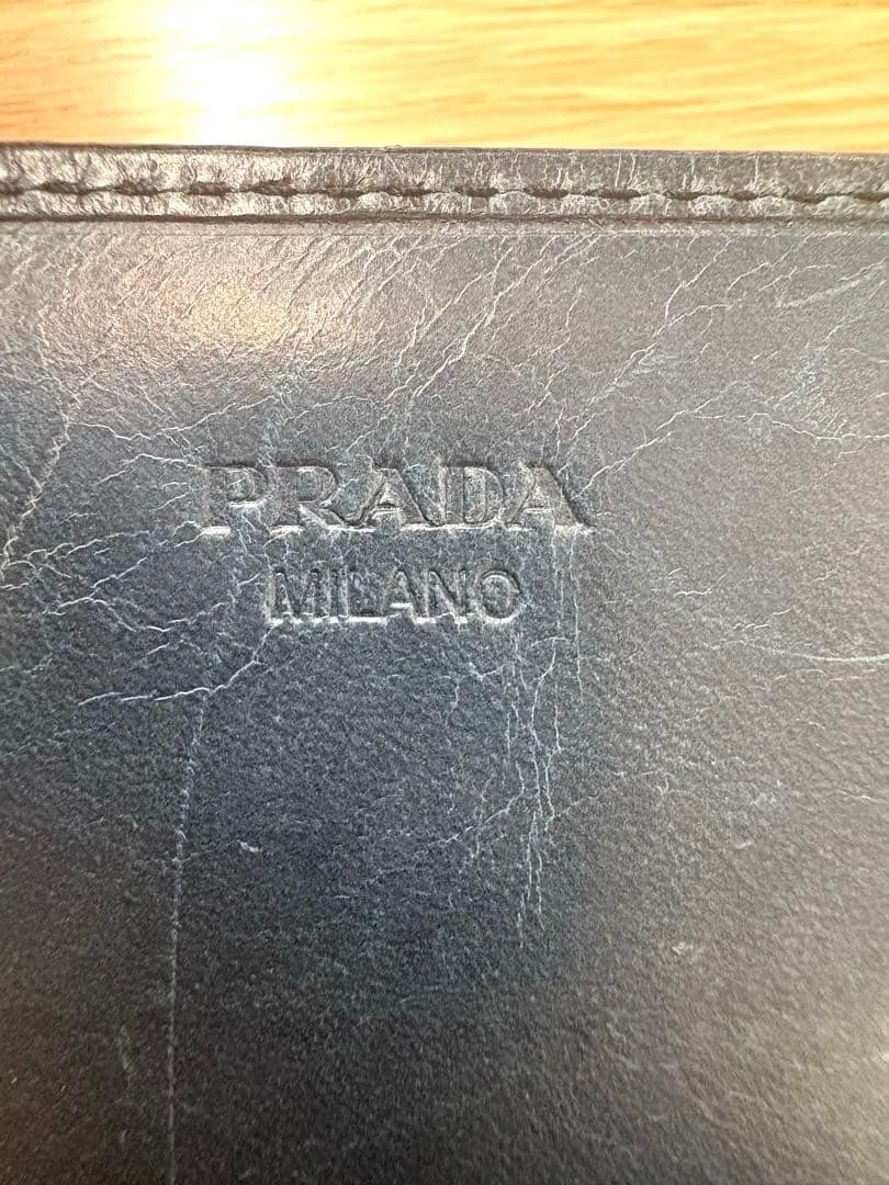 PRADA プラダ 長財布 レザー ブルー 箱付き 正規品　ヴィンテージ