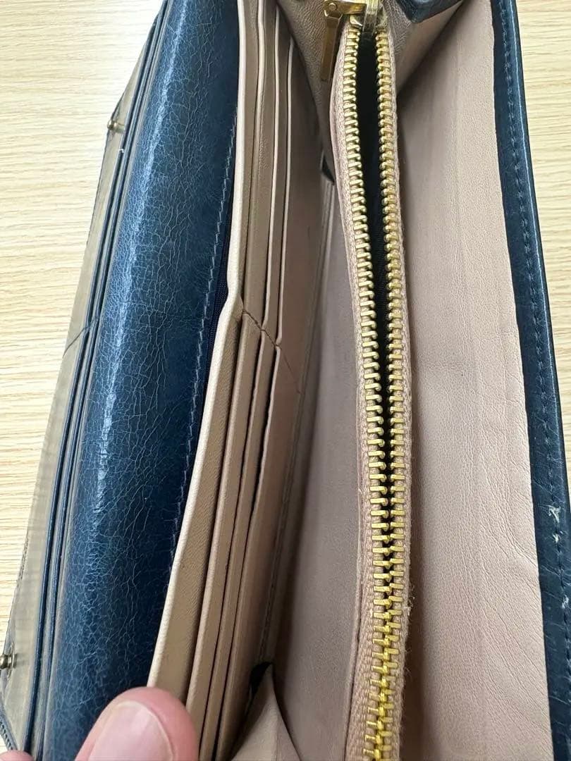 PRADA プラダ 長財布 レザー ブルー 箱付き 正規品　ヴィンテージ