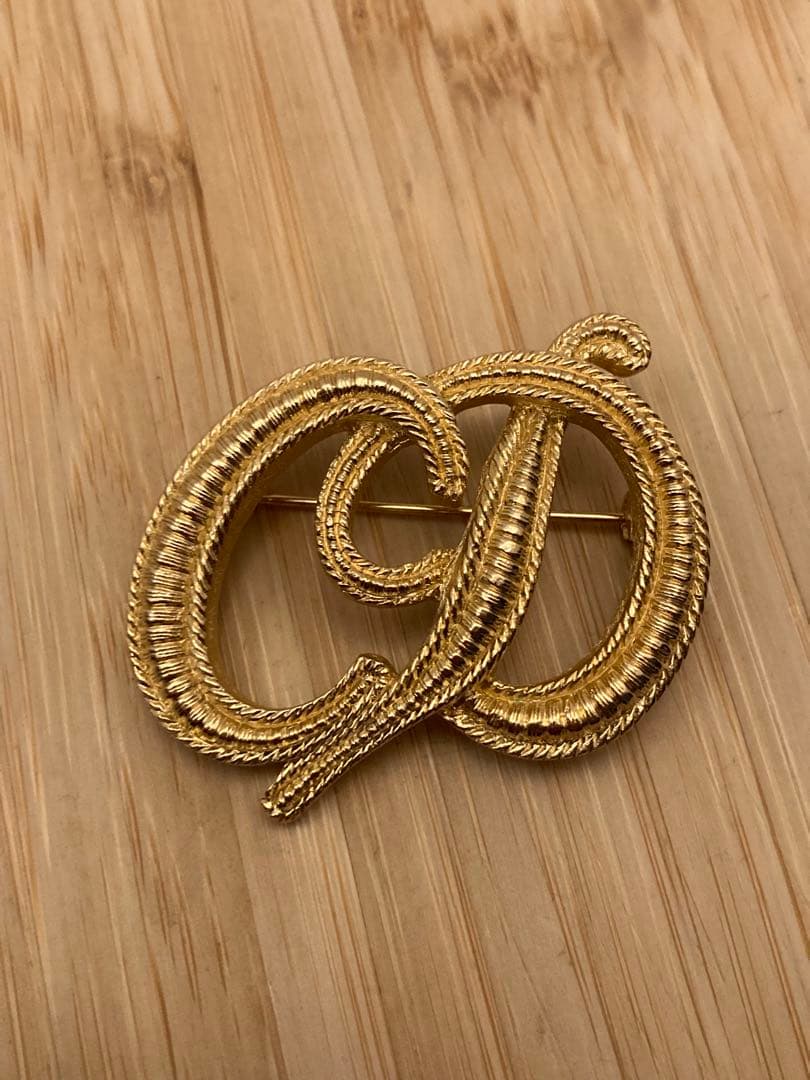 Christian Dior CDロゴ ゴールドブローチ ビンテージ ディオール