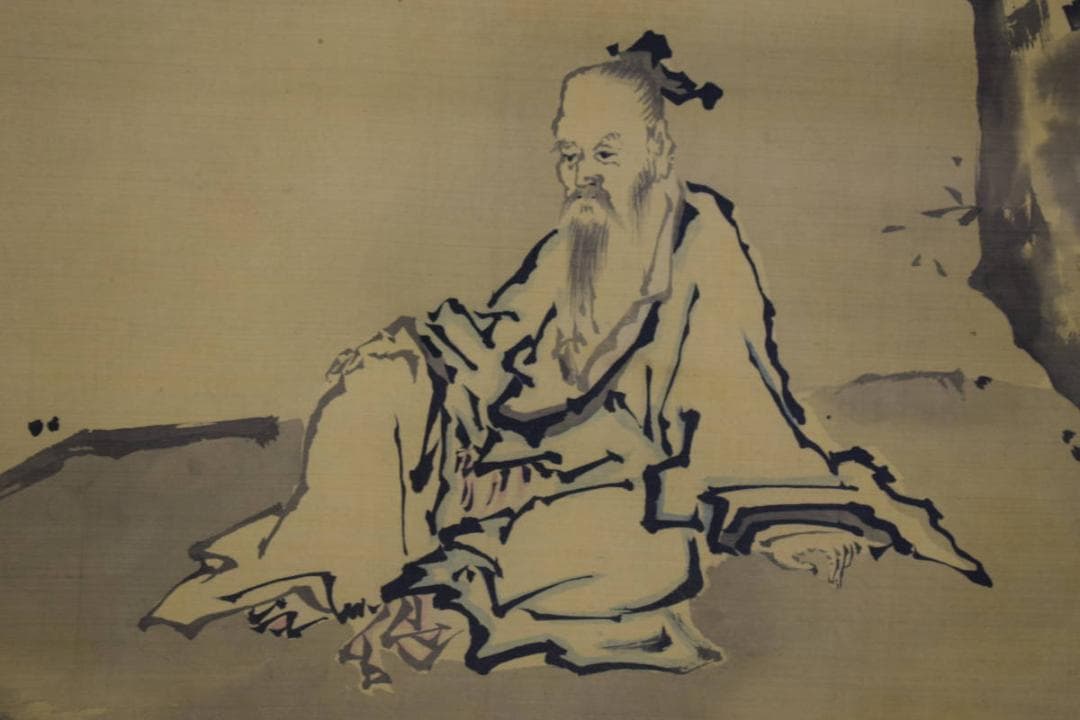 模写/狩野探幽/人物図/大幅/布袋屋掛軸HG-755