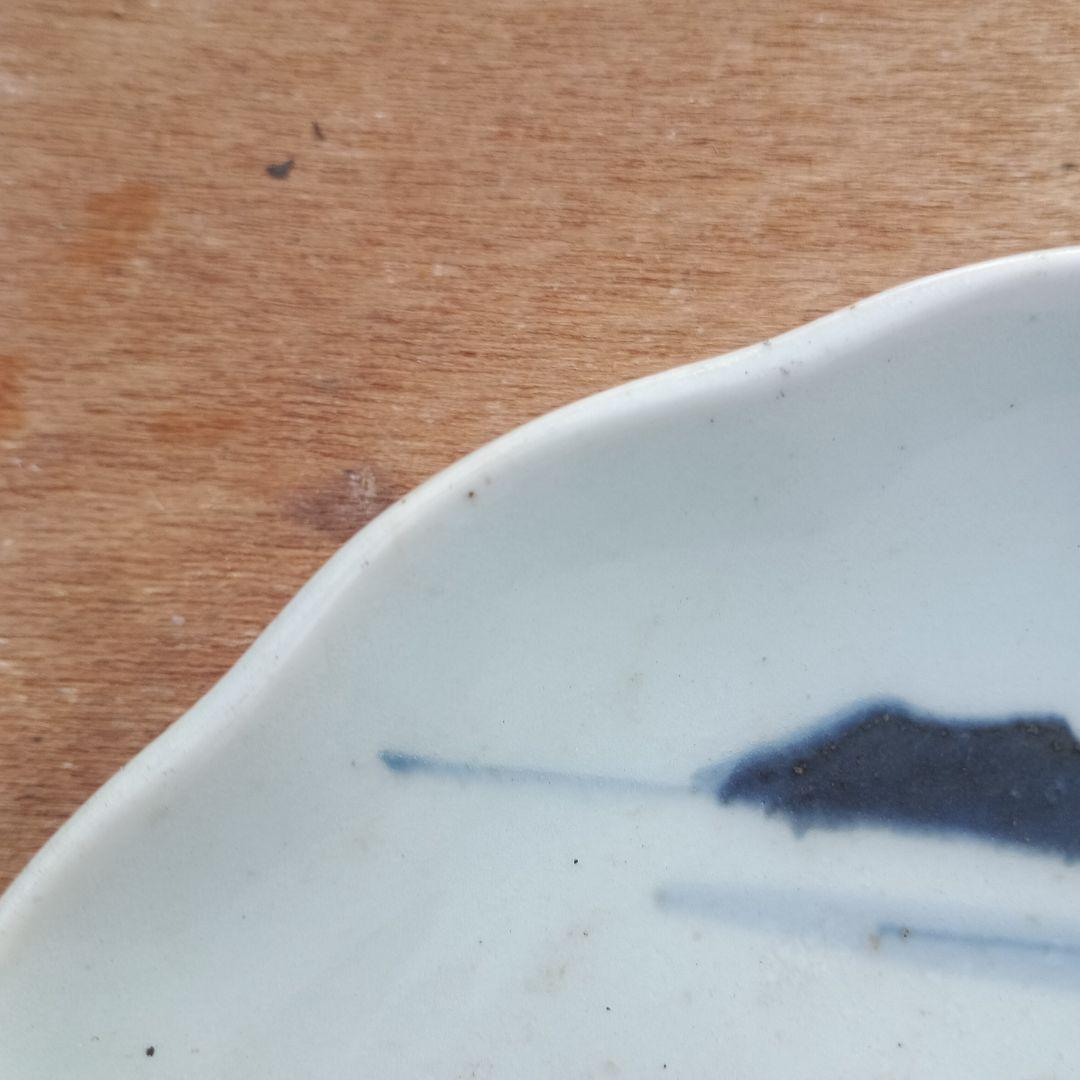 4075)古伊万里　染付皿　1枚　20cm