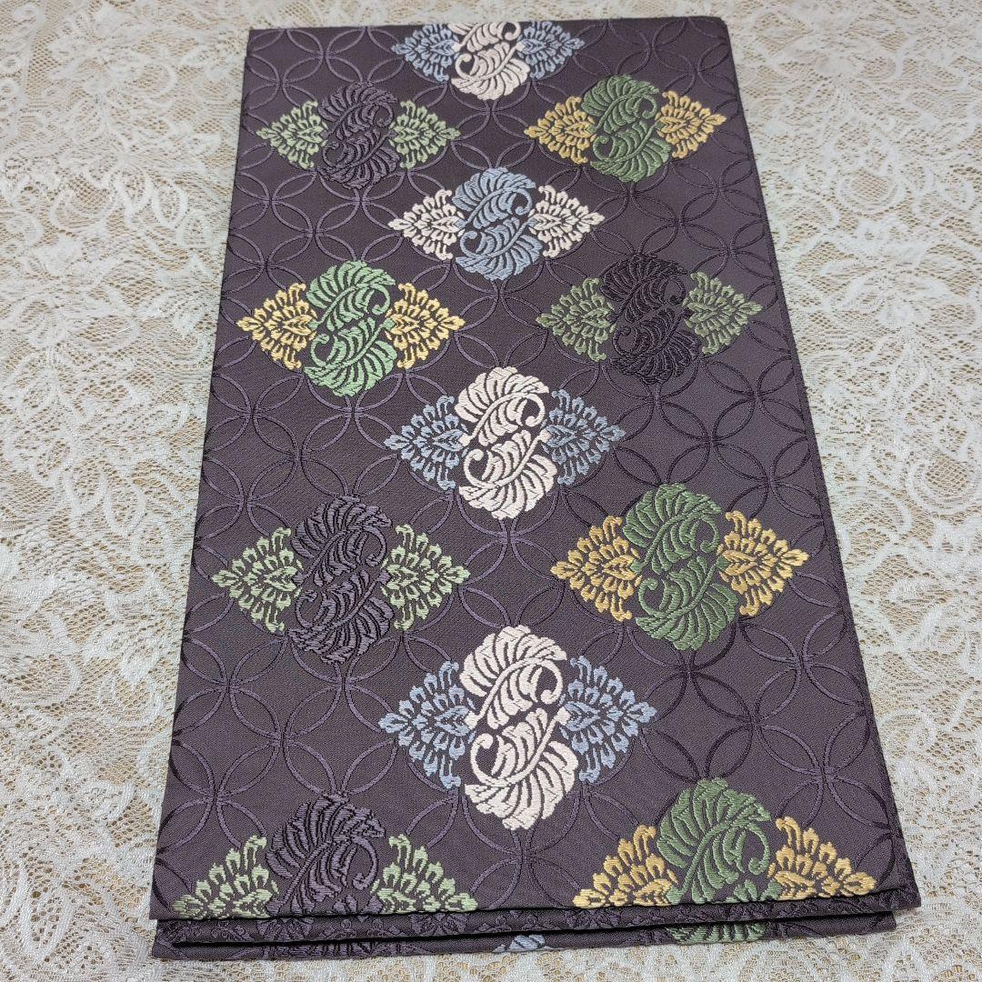 【新品未使用】袋帯　六通柄　平安王朝襲色目　花菱七宝繋　紫