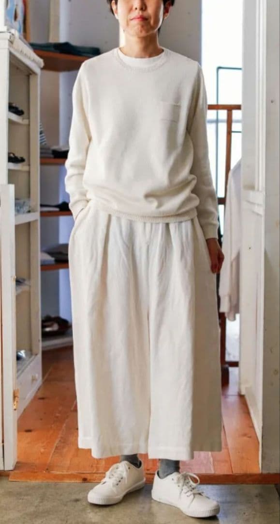 美品ゴーシュ【定価3.8万】リネンコットンカルゼタックパンツ