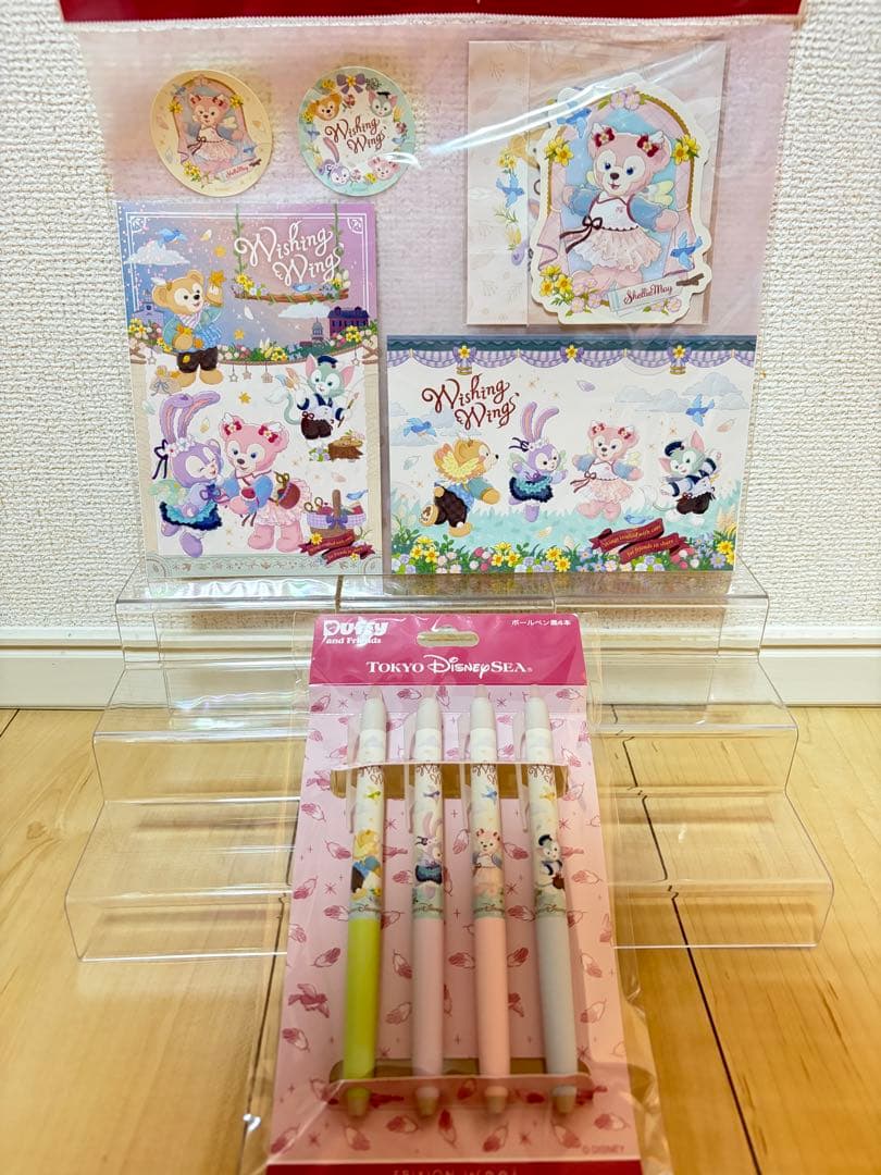 ディズニー ウィッシングウィングス ぬいぐるみ バッジ 文具 8点セット