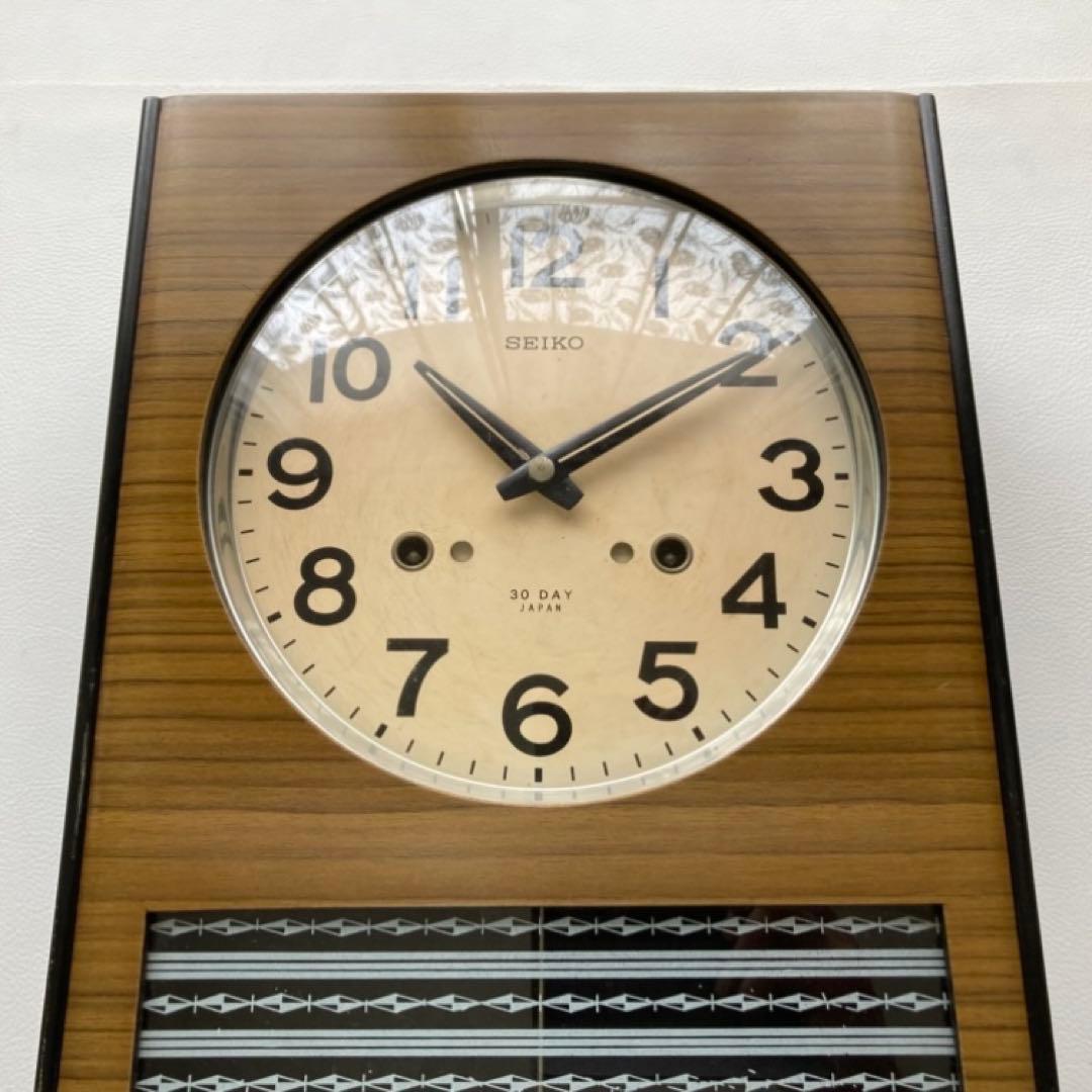 SEIKO セイコー 振り子時計 掛け時計 柱 木製 当時物 昭和レトロ 稼働品
