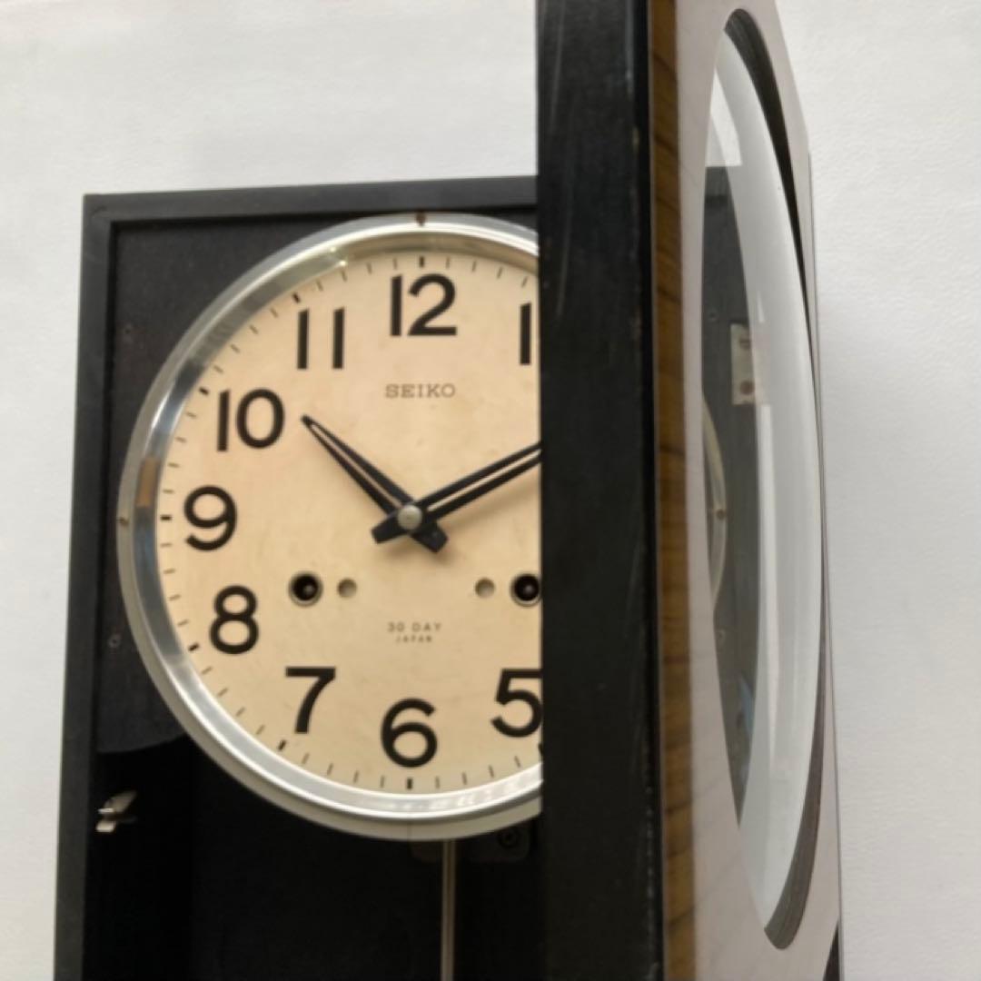 SEIKO セイコー 振り子時計 掛け時計 柱 木製 当時物 昭和レトロ 稼働品