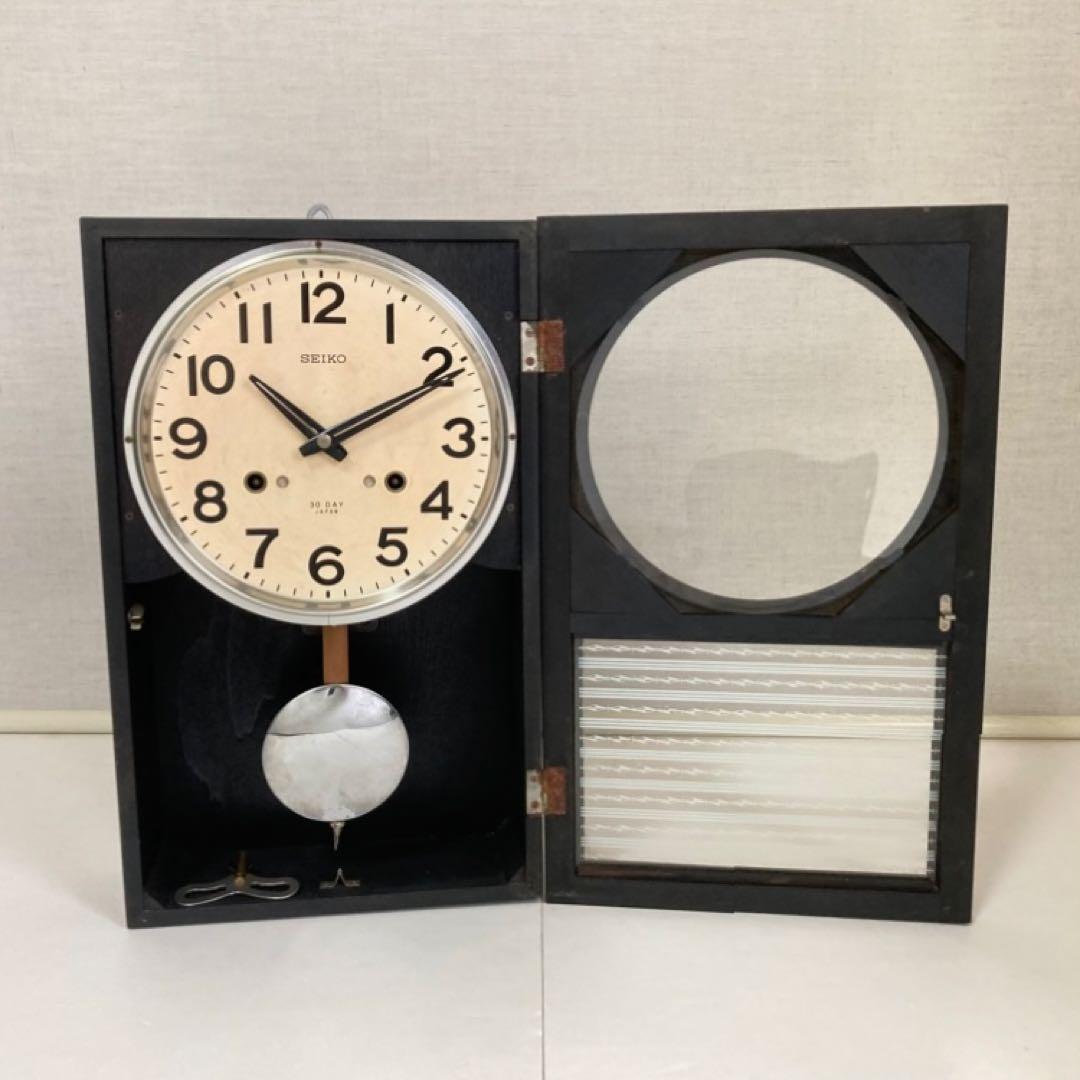 SEIKO セイコー 振り子時計 掛け時計 柱 木製 当時物 昭和レトロ 稼働品