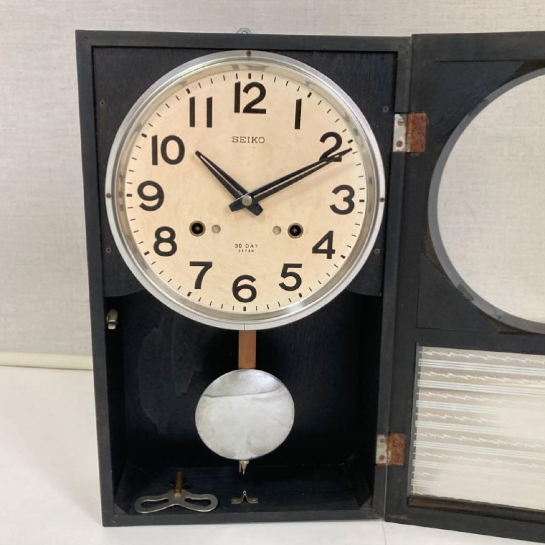 SEIKO セイコー 振り子時計 掛け時計 柱 木製 当時物 昭和レトロ 稼働品