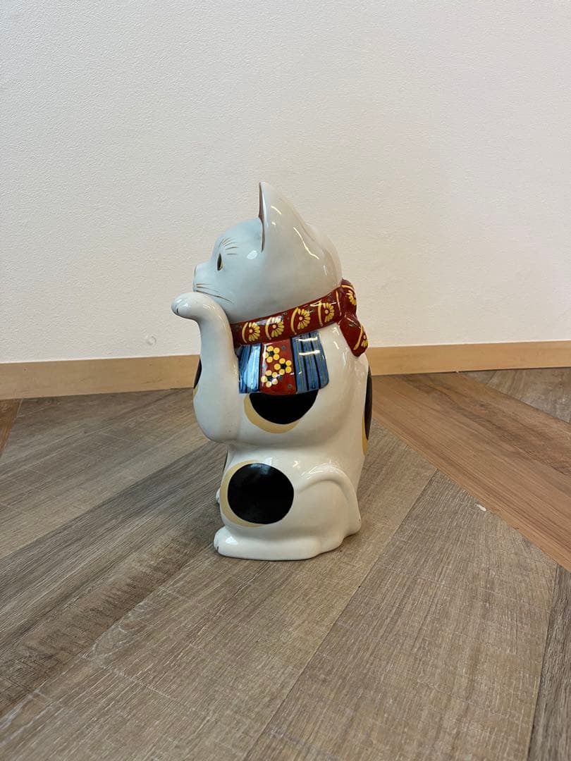 置物　招き猫　33センチ　共箱　商売繫盛　千客萬来　ご利益　縁起物　美品　ねこ