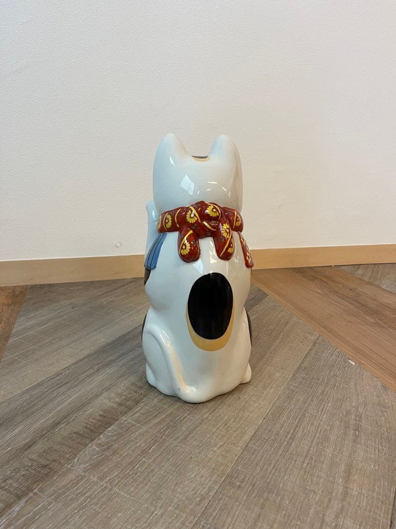 置物　招き猫　33センチ　共箱　商売繫盛　千客萬来　ご利益　縁起物　美品　ねこ