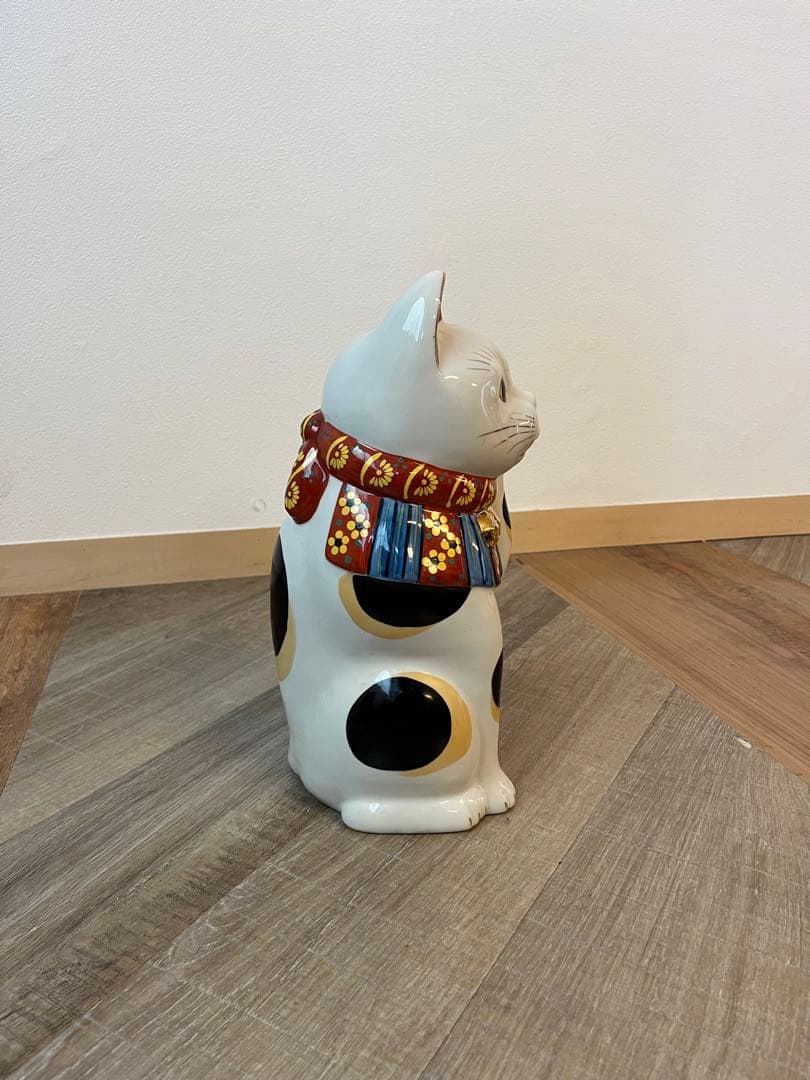 置物　招き猫　33センチ　共箱　商売繫盛　千客萬来　ご利益　縁起物　美品　ねこ