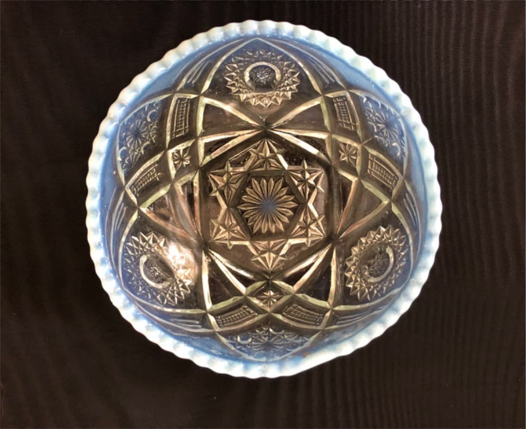 アンティーク　カットガラスの器　六芒星