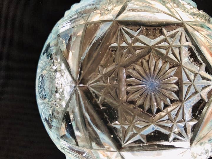 アンティーク　カットガラスの器　六芒星