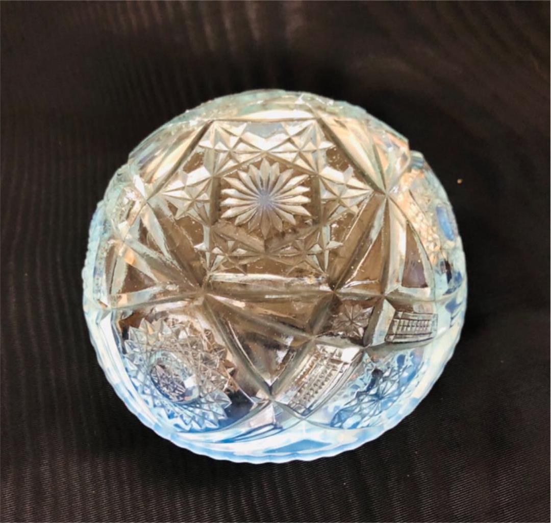 アンティーク　カットガラスの器　六芒星