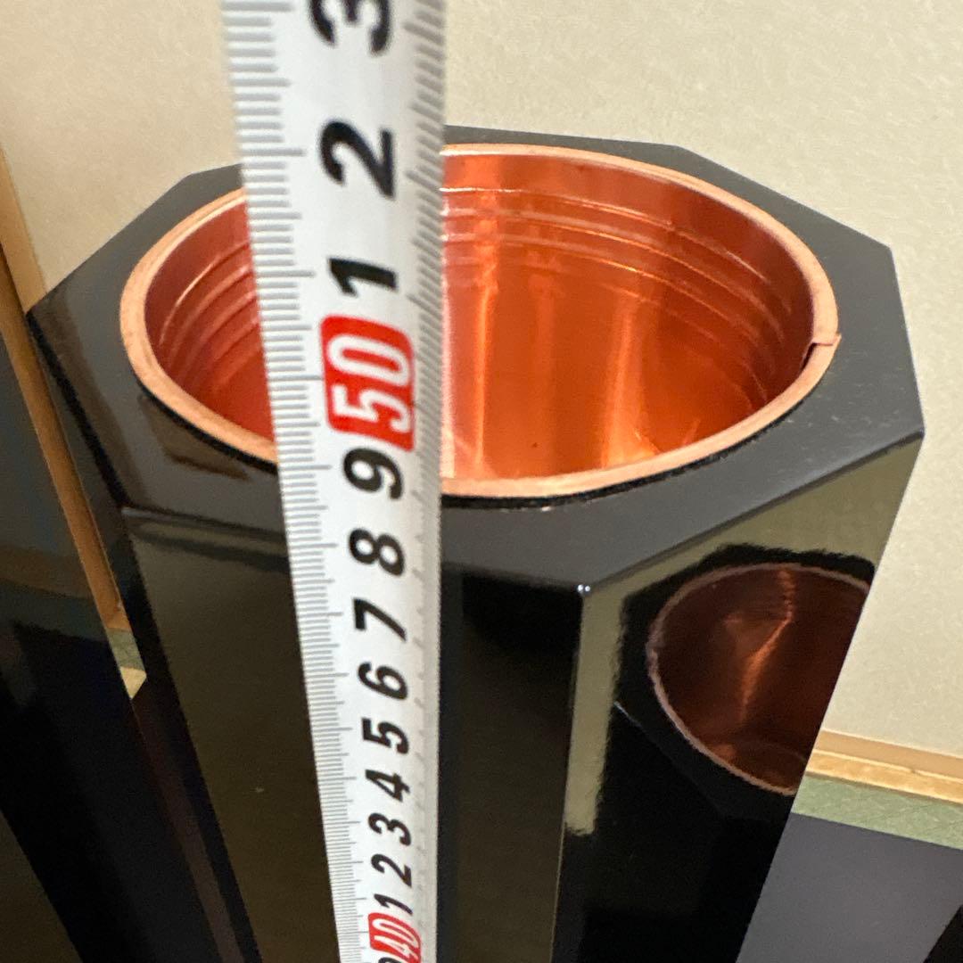 52 美品！！　八角長三管筒　3本セット　花入れ　生け花　未生流　御室流　花器