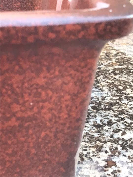 盆栽鉢　希少時代赤色梨皮切り足長方盆栽鉢山野草サボテン植木鉢