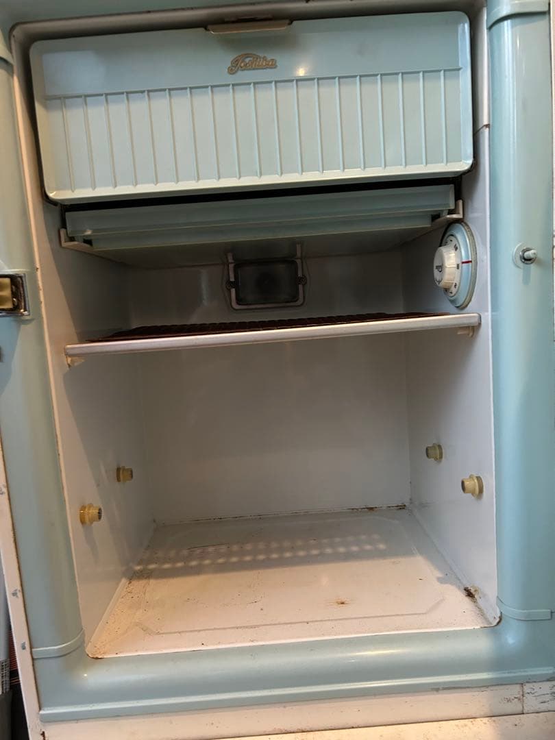 昭和30年代　東芝　電気　冷蔵庫　昭和レトロ　当時物　アンティーク　雑貨　家電