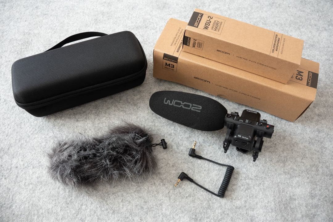 ★ほぼ新品★Zoom M3 マイク 強風防WSU-2 ケースセット