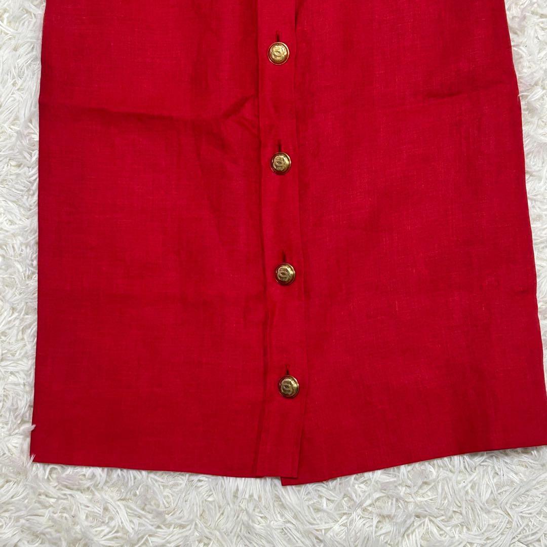 合馬公式アカウント1 　CHANEL スカート　赤　ミディ丈　スーツ地